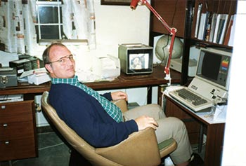 Jon with his Apple III, early 1980s